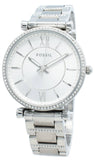 Buy Shop Fossil Carlie Silver Dial Silver Steel Strap Watch for Women - ES4341 USA Online