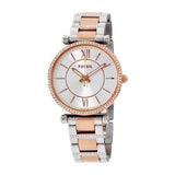 Buy Shop Fossil Carlie Silver Dial Two Tone Steel Strap Watch for Women - ES4342 USA Online
