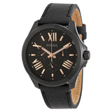 Buy Shop Fossil Cecile Multifunction Black Dial Black Leather Strap Watch for Men - AM4523 USA Online