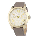 Buy Shop Fossil Cecile Champagne Dial Grey Leather Strap Watch for Women - AM4529 USA Online