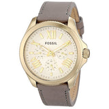 Buy Shop Fossil Cecile Champagne Dial Grey Leather Strap Watch for Women - AM4529 USA Online
