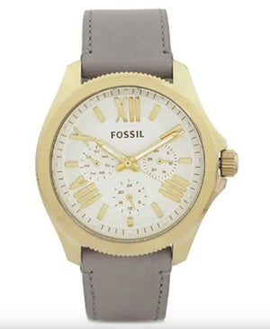 Buy Shop Fossil Cecile Champagne Dial Grey Leather Strap Watch for Women - AM4529 USA Online