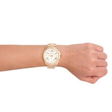 Buy Shop Fossil Cecile Chronograph Gold Dial Gold Steel Strap Watch for Women - AM4482 USA Online