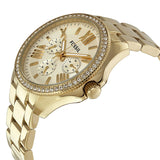 Buy Shop Fossil Cecile Chronograph Gold Dial Gold Steel Strap Watch for Women - AM4482 USA Online