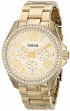 Buy Shop Fossil Cecile Chronograph Gold Dial Gold Steel Strap Watch for Women - AM4482 USA Online
