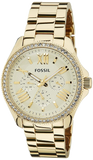 Buy Shop Fossil Cecile Chronograph Gold Dial Gold Steel Strap Watch for Women - AM4482 USA Online