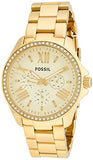 Buy Shop Fossil Cecile Chronograph Gold Dial Gold Steel Strap Watch for Women - AM4482 USA Online