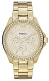 Buy Shop Fossil Cecile Chronograph Gold Dial Gold Steel Strap Watch for Women - AM4482 USA Online