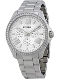 Buy Shop Fossil Cecile Chronograph Silver Dial Silver Steel Strap Watch for Women - AM4481 USA Online
