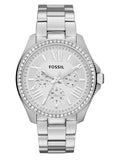 Buy Shop Fossil Cecile Chronograph Silver Dial Silver Steel Strap Watch for Women - AM4481 USA Online