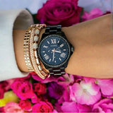 Buy Shop Fossil Cecile Multi Function Crystals Black Dial Black Steel Strap Watch for Women - AM4522 USA Online