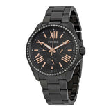 Buy Shop Fossil Cecile Multi Function Crystals Black Dial Black Steel Strap Watch for Women - AM4522 USA Online