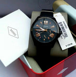 Buy Shop Fossil Cecile Multifunction Black Dial Black Leather Strap Watch for Men - AM4523 USA Online