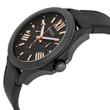 Buy Shop Fossil Cecile Multifunction Black Dial Black Leather Strap Watch for Men - AM4523 USA Online