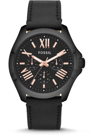 Buy Shop Fossil Cecile Multifunction Black Dial Black Leather Strap Watch for Men - AM4523 USA Online