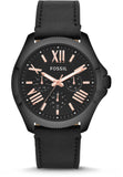 Buy Shop Fossil Cecile Multifunction Black Dial Black Leather Strap Watch for Men - AM4523 USA Online