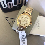 Buy Shop Fossil Cecile Multifunction Champagne Dial Gold Steel Strap Watch for Women - AM4510 USA Online