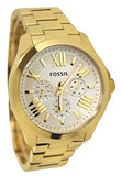 Buy Shop Fossil Cecile Multifunction Champagne Dial Gold Steel Strap Watch for Women - AM4510 USA Online