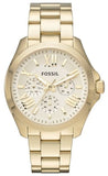 Buy Shop Fossil Cecile Multifunction Champagne Dial Gold Steel Strap Watch for Women - AM4510 USA Online