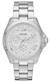 Buy Shop Fossil Cecile Multifunction Silver Dial Silver Steel Strap Watch for Women - AM4509 USA Online