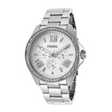 Buy Shop Fossil Cecile Chronograph Silver Dial Silver Steel Strap Watch for Women - AM4481 USA Online