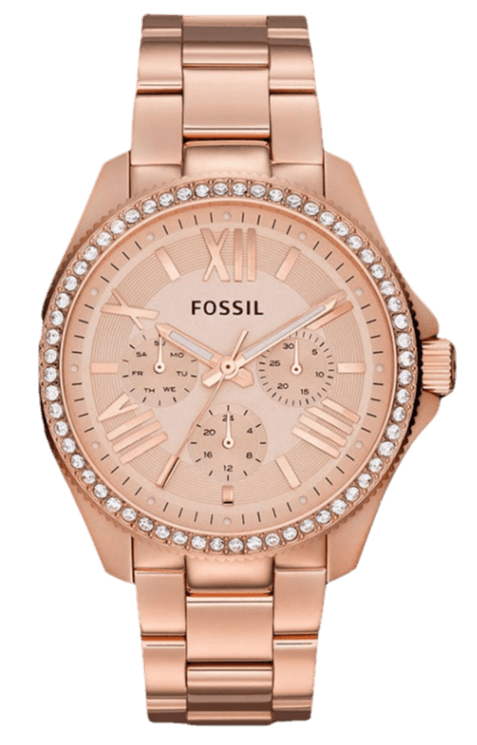 Buy Shop Fossil Cecile Rose Gold Dial Rose Gold Steel Strap Watch for Women - AM4483 USA Online
