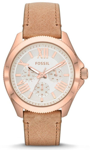 Buy Shop Fossil Cecile White Dial Beige Leather Strap Watch for Women - AM4532 USA Online