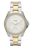 Buy Shop Fossil Cecile White Dial Two Tone Steel Strap Watch for Women - AM4543 USA Online