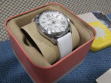 Buy Shop Fossil Cecile White Dial White Leather Strap Watch for Women - AM4484 USA Online