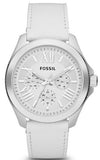 Buy Shop Fossil Cecile White Dial White Leather Strap Watch for Women - AM4484 USA Online