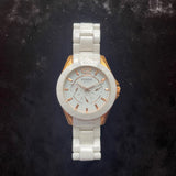 Buy Shop Fossil Ceramic Multifunction White Dial White Steel Strap Watch for Women - CE1006 USA Online
