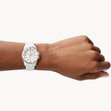 Buy Shop Fossil Ceramic Multifunction White Dial White Steel Strap Watch for Women - CE1006 USA Online