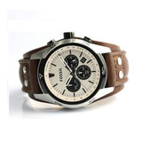 Buy Shop Fossil Coachman Chronograph White Dial Brown Leather Strap Watch for Men - CH2890 USA Online
