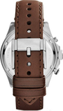 Fossil Wakefield Chronograph White Dial Brown Leather Strap Watch for Men - CH2943