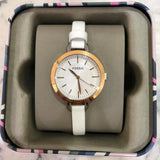 Buy Shop Fossil Classic Minute White Dial White Leather Strap Watch for Women - BQ3328 USA Online