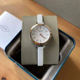 Buy Shop Fossil Classic Minute White Dial White Leather Strap Watch for Women - BQ3328 USA Online