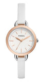 Buy Shop Fossil Classic Minute White Dial White Leather Strap Watch for Women - BQ3328 USA Online