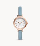 Buy Shop Fossil Classic White Dial Blue Leather Strap Watch for Women - BQ3327 USA Online