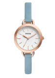Buy Shop Fossil Classic White Dial Blue Leather Strap Watch for Women - BQ3327 USA Online
