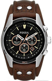 Fossil Coachman Chronograph Black Dial Brown Leather Strap Watch for Men - CH2891