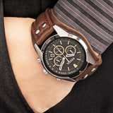 Buy Shop Fossil Coachman Chronograph Black Dial Brown Leather Strap Watch for Men - CH2891 USA Online