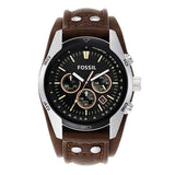Buy Shop Fossil Coachman Chronograph Black Dial Brown Leather Strap Watch for Men - CH2891 USA Online