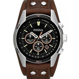 Buy Shop Fossil Coachman Chronograph Black Dial Brown Leather Strap Watch for Men - CH2891 USA Online