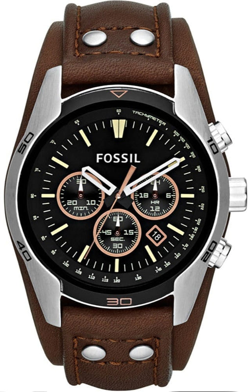 Buy Shop Fossil Coachman Chronograph Black Dial Brown Leather Strap Watch for Men - CH2891 USA Online