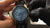 Buy Shop Fossil Coachman Chronograph Blue Dial Black Leather Strap Watch for Men - CH2564 USA Online