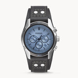 Buy Shop Fossil Coachman Chronograph Blue Dial Black Leather Strap Watch for Men - CH2564 USA Online