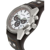 Buy Shop Fossil Coachman Chronograph Silver Dial Brown Leather Strap Watch for Men - CH2565 USA Online