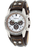 Buy Shop Fossil Coachman Chronograph Silver Dial Brown Leather Strap Watch for Men - CH2565 USA Online