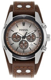 Buy Shop Fossil Coachman Chronograph Silver Dial Brown Leather Strap Watch for Men - CH2565 USA Online