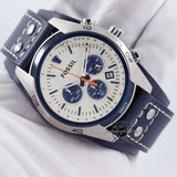 Buy Shop Fossil Coachman Chronograph White Dial Blue Leather Strap Watch for Men - CH3051 USA Online